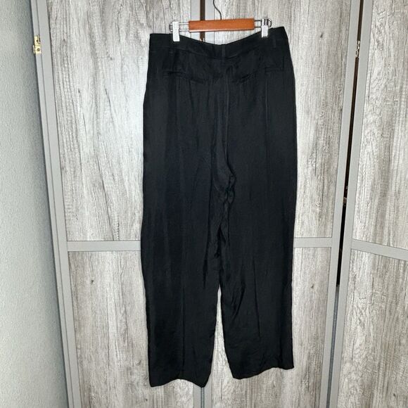 J Crew Black Pants Size 10 Drapey Cupro Slash Pockets Straight Leg NWT - Picture 7 of 8